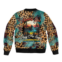 Country Girl Bomber Jacket Play Me Some Mountain Music with Leoppard Pattern TS07 - Wonder Print Shop