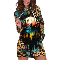 Country Girl Hoodie Dress Play Me Some Mountain Music with Leoppard Pattern TS07 - Wonder Print Shop