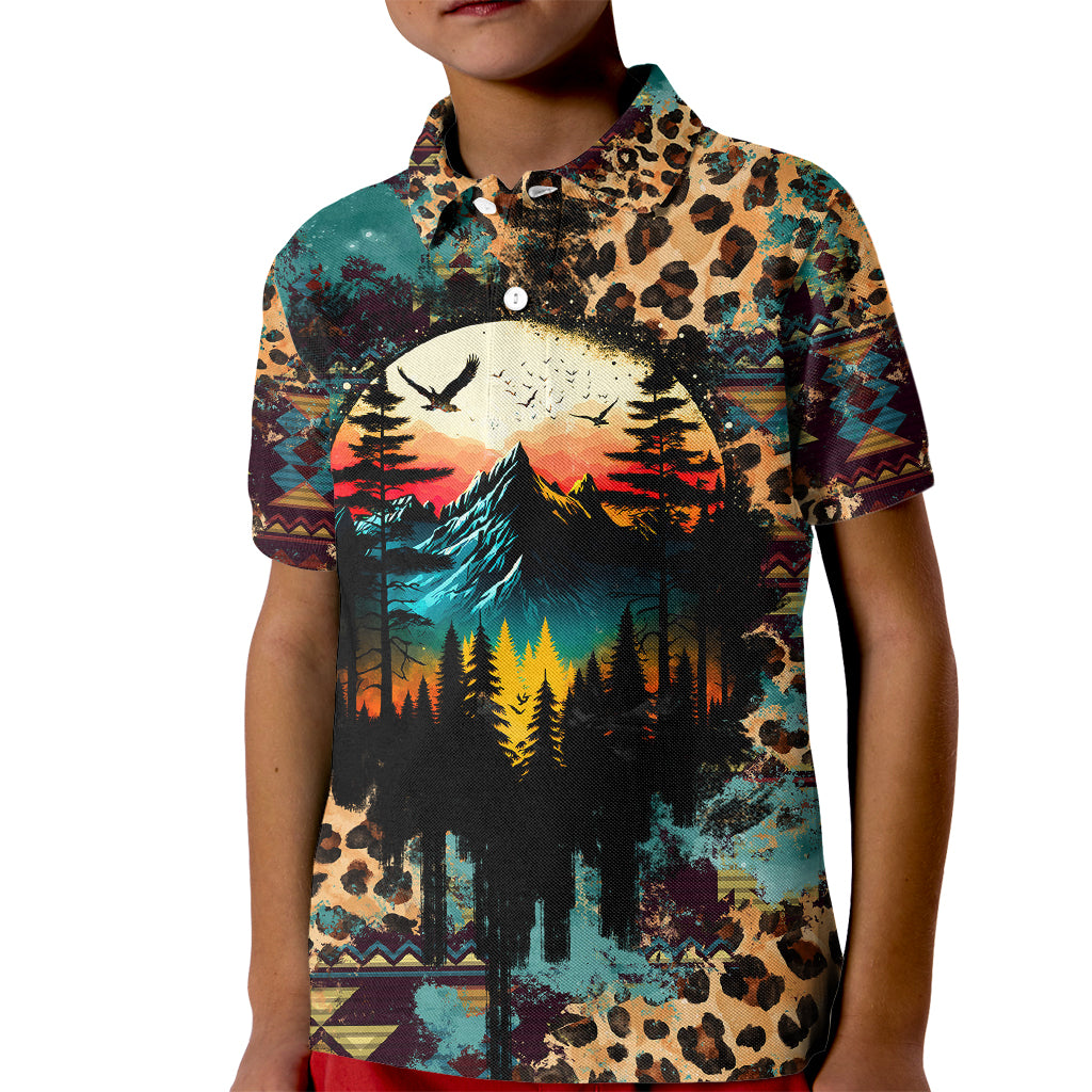 Country Girl Polo Shirt for Kid Play Me Some Mountain Music with Leoppard Pattern TS07 - Wonder Print Shop