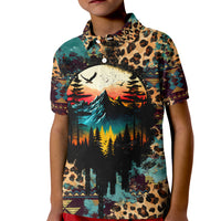 Country Girl Polo Shirt for Kid Play Me Some Mountain Music with Leoppard Pattern TS07 - Wonder Print Shop