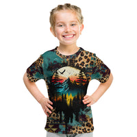 Country Girl Kid T Shirt Play Me Some Mountain Music with Leoppard Pattern TS07 - Wonder Print Shop