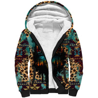 Country Girl Sherpa Hoodie Play Me Some Mountain Music with Leoppard Pattern TS07 - Wonder Print Shop