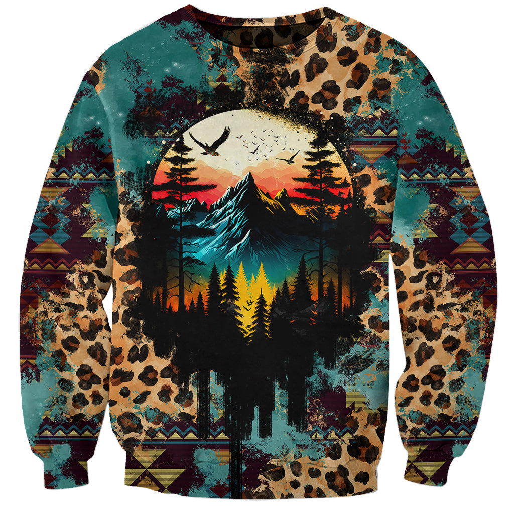 Country Girl Sweatshirt Play Me Some Mountain Music with Leoppard Pattern TS07 - Wonder Print Shop