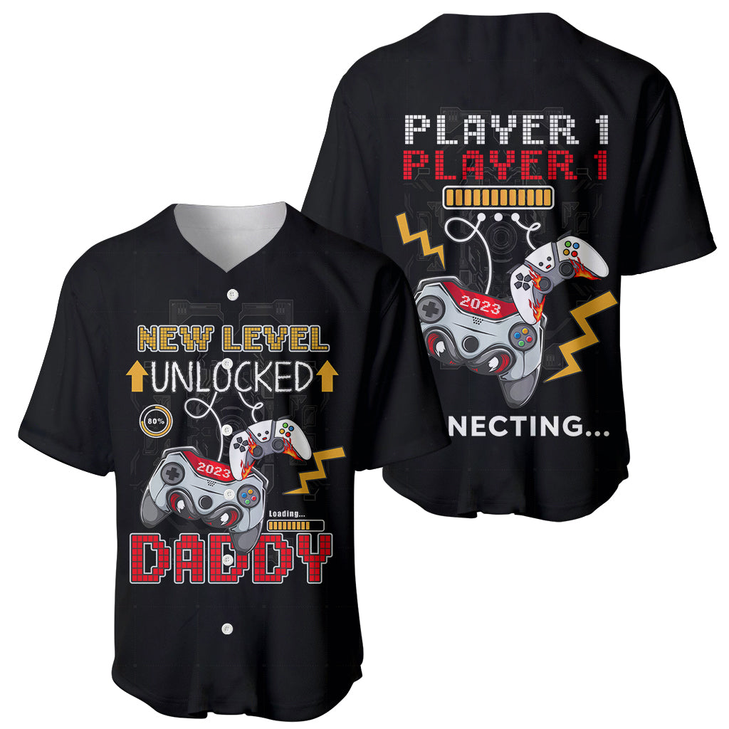 Father's Day Baseball Jersey Gamer Dad Level Up TS07 - Wonder Print Shop