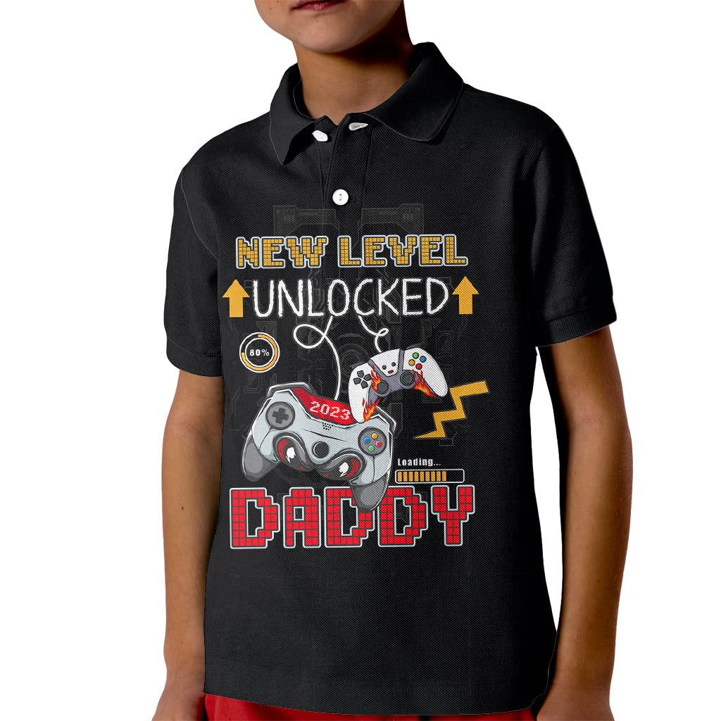 Fathers Day Polo Shirt for Kid Gamer Dad Level Up TS07 - Wonder Print Shop
