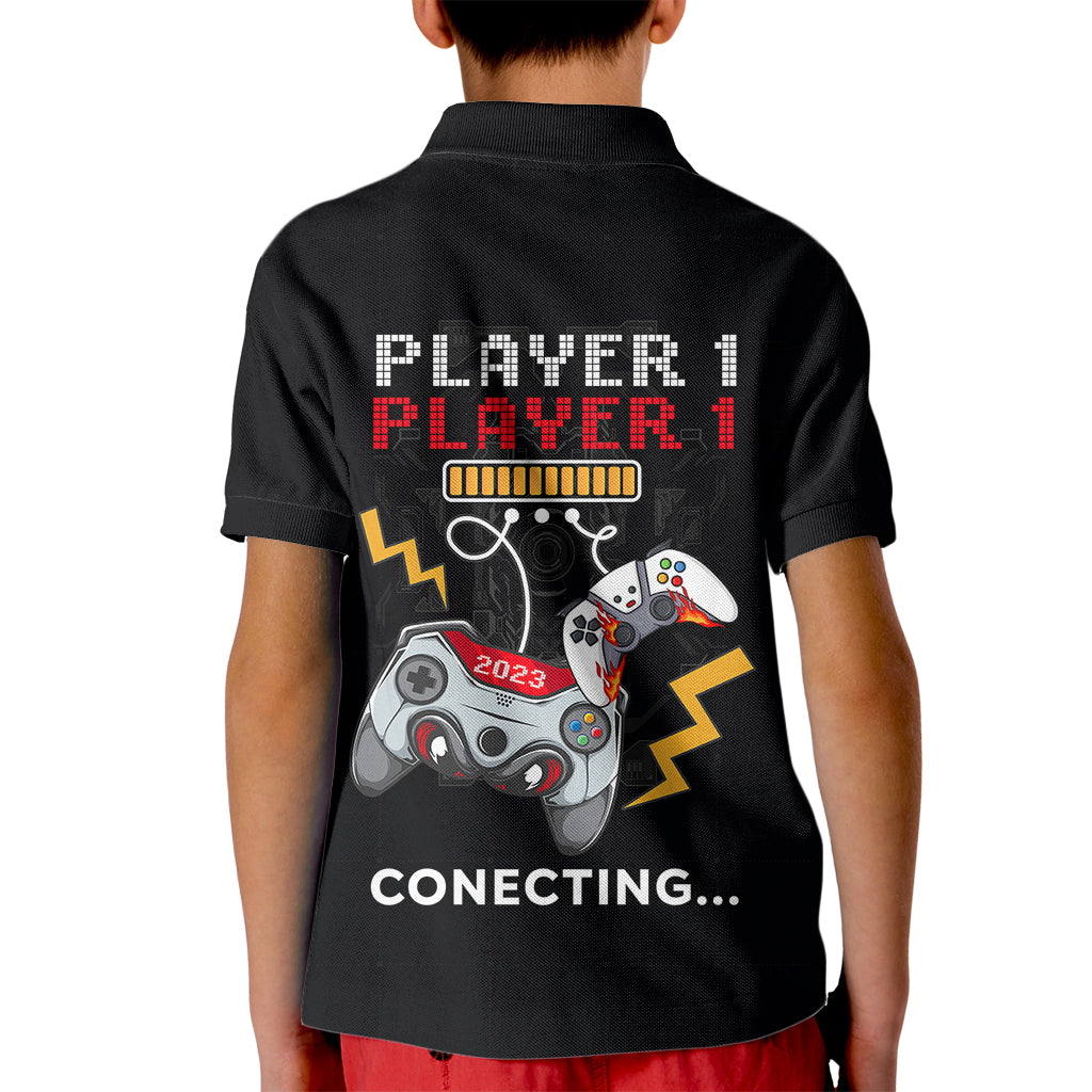 Fathers Day Polo Shirt for Kid Gamer Dad Level Up TS07 - Wonder Print Shop