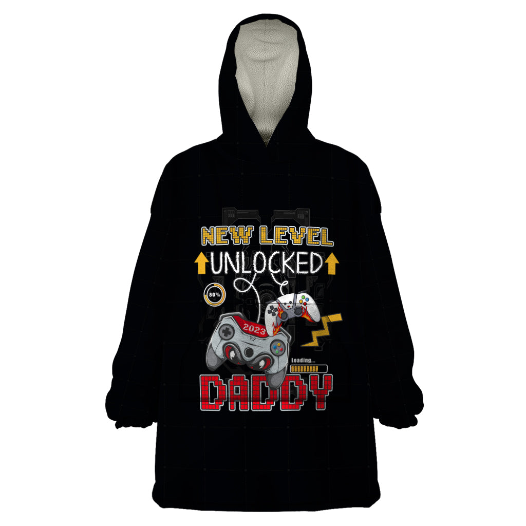Father's Day Wearable Blanket Hoodie Gamer Dad Level Up TS07 - Wonder Print Shop