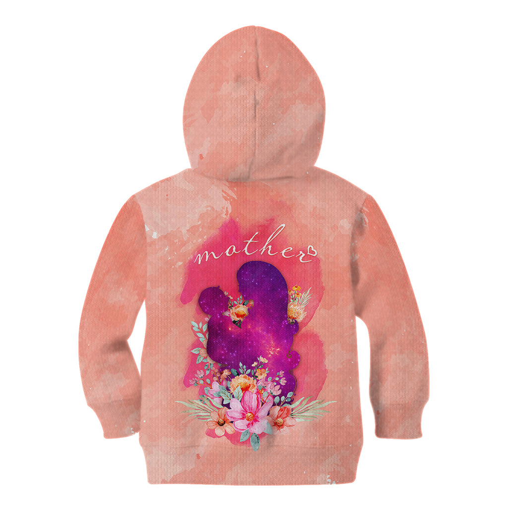 Mommy Kid Hoodie Floral Pastel Style for Mother Day TS07 - Wonder Print Shop