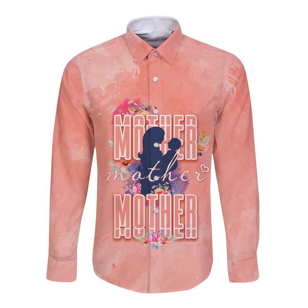 Mommy Long Sleeve Button Shirt Floral Pastel Style for Mother Day TS07 - Wonder Print Shop