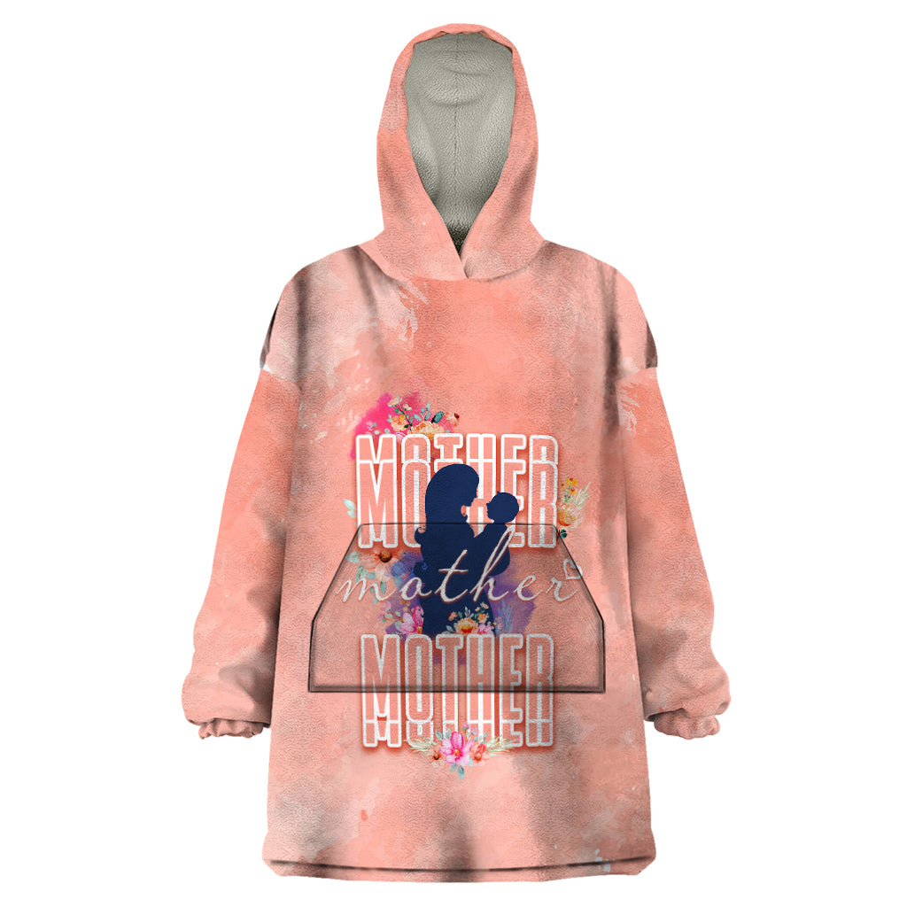 Mommy Wearable Blanket Hoodie Floral Pastel Style for Mother Day TS07 - Wonder Print Shop