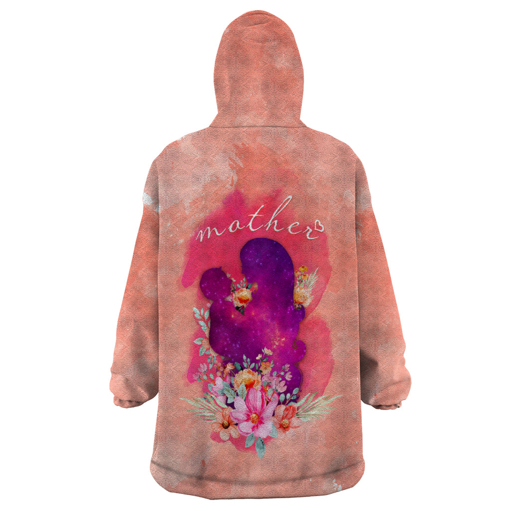Mommy Wearable Blanket Hoodie Floral Pastel Style for Mother Day TS07 - Wonder Print Shop