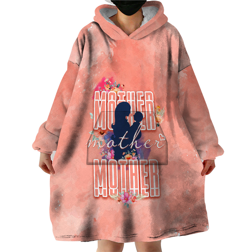 Mommy Wearable Blanket Hoodie Floral Pastel Style for Mother Day TS07 - Wonder Print Shop
