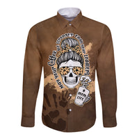 Momlife Long Sleeve Button Shirt May Your Coffee Be Stronger Than Your Toddler TS07 - Wonder Print Shop