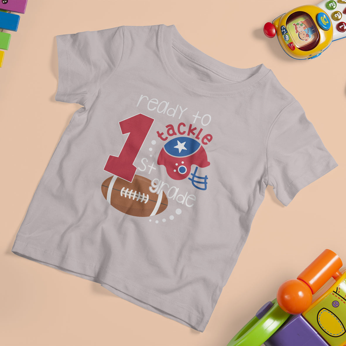 Back To School T Shirt For Kid Ready To Tackle First Grade Tee, Football For Kids, First Day Of School T- Shirt, Back to School TS08 - Wonder Print Shop