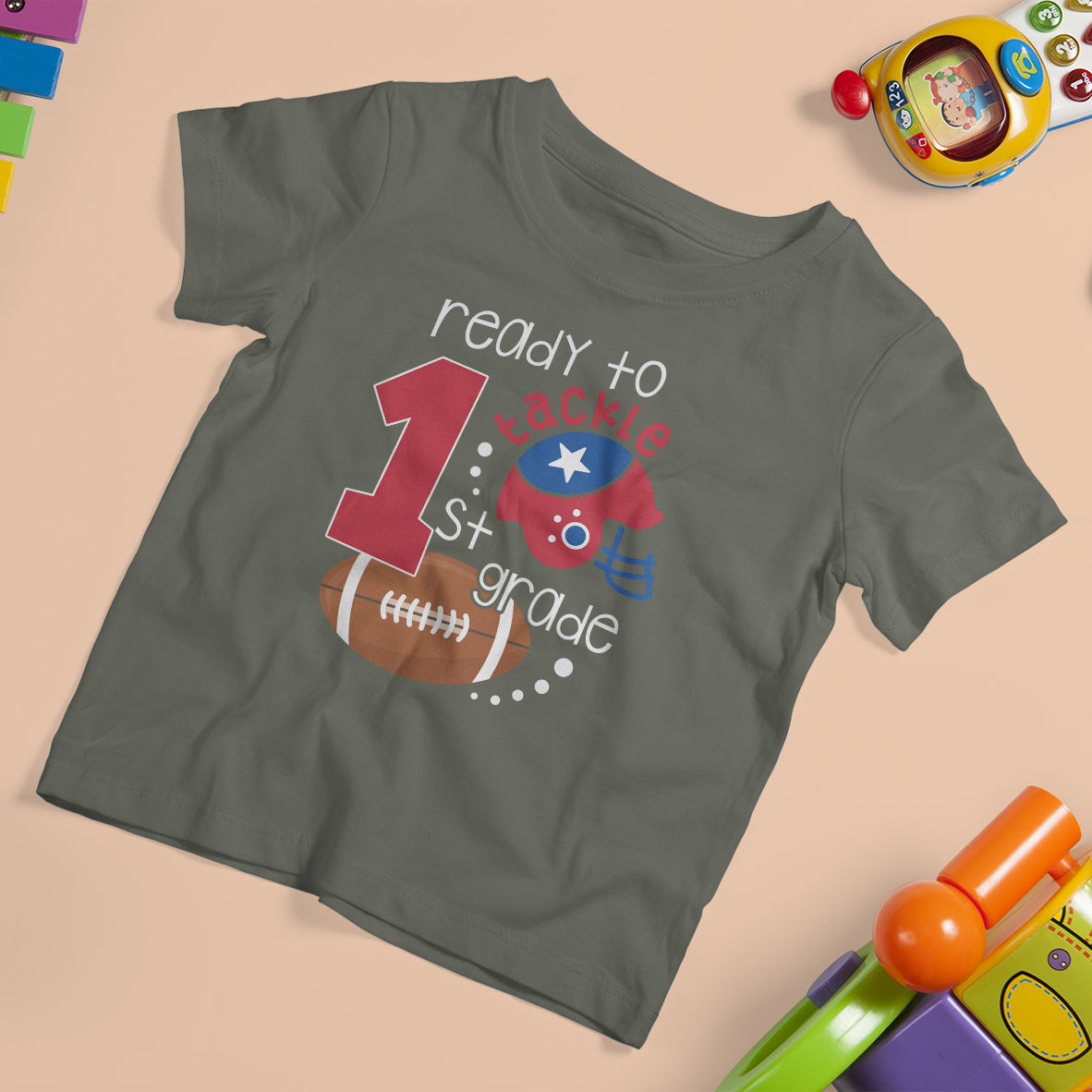 Back To School T Shirt For Kid Ready To Tackle First Grade Tee, Football For Kids, First Day Of School T- Shirt, Back to School TS08 - Wonder Print Shop