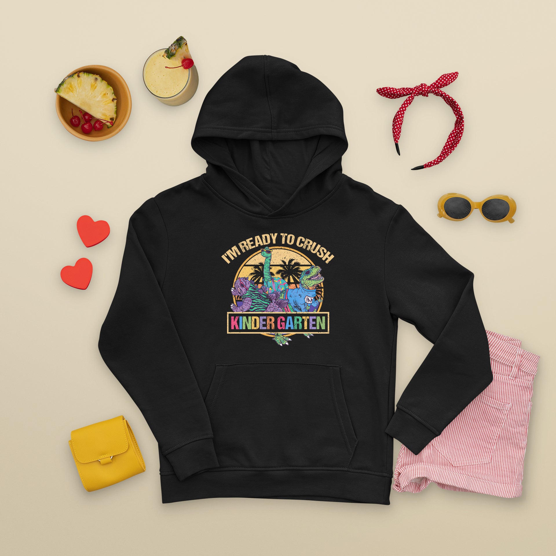 Back To School Hoodie I'm Ready To Crush Kinder Garten Tee, Dinasour Back To School For Kids Shirt, First Kindergarten Outfit, Hello Kindergarten TS08 - Wonder Print Shop