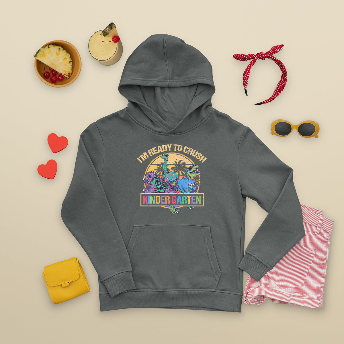 Back To School Hoodie I'm Ready To Crush Kinder Garten Tee, Dinasour Back To School For Kids Shirt, First Kindergarten Outfit, Hello Kindergarten TS08 - Wonder Print Shop