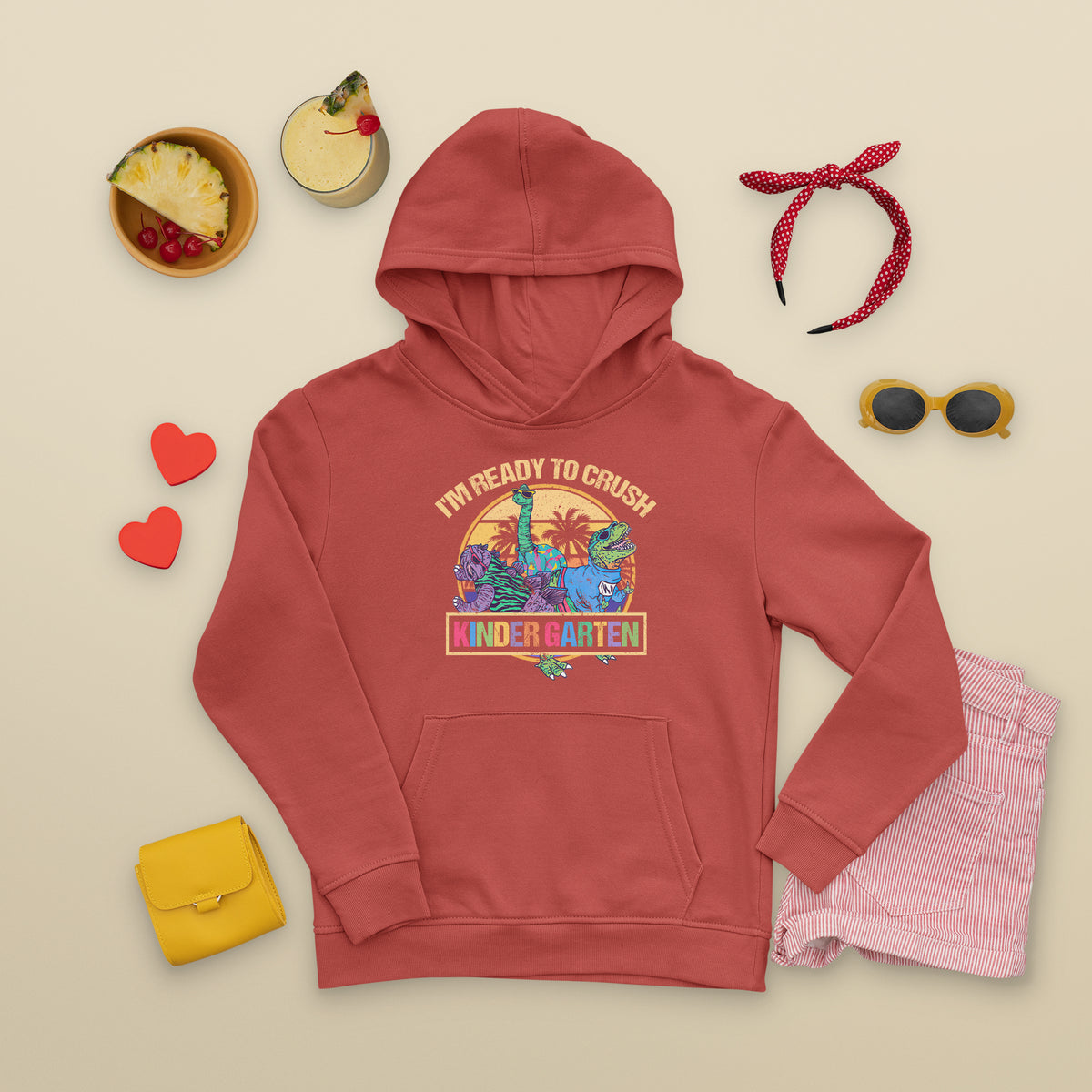 Back To School Hoodie I'm Ready To Crush Kinder Garten Tee, Dinasour Back To School For Kids Shirt, First Kindergarten Outfit, Hello Kindergarten TS08 - Wonder Print Shop