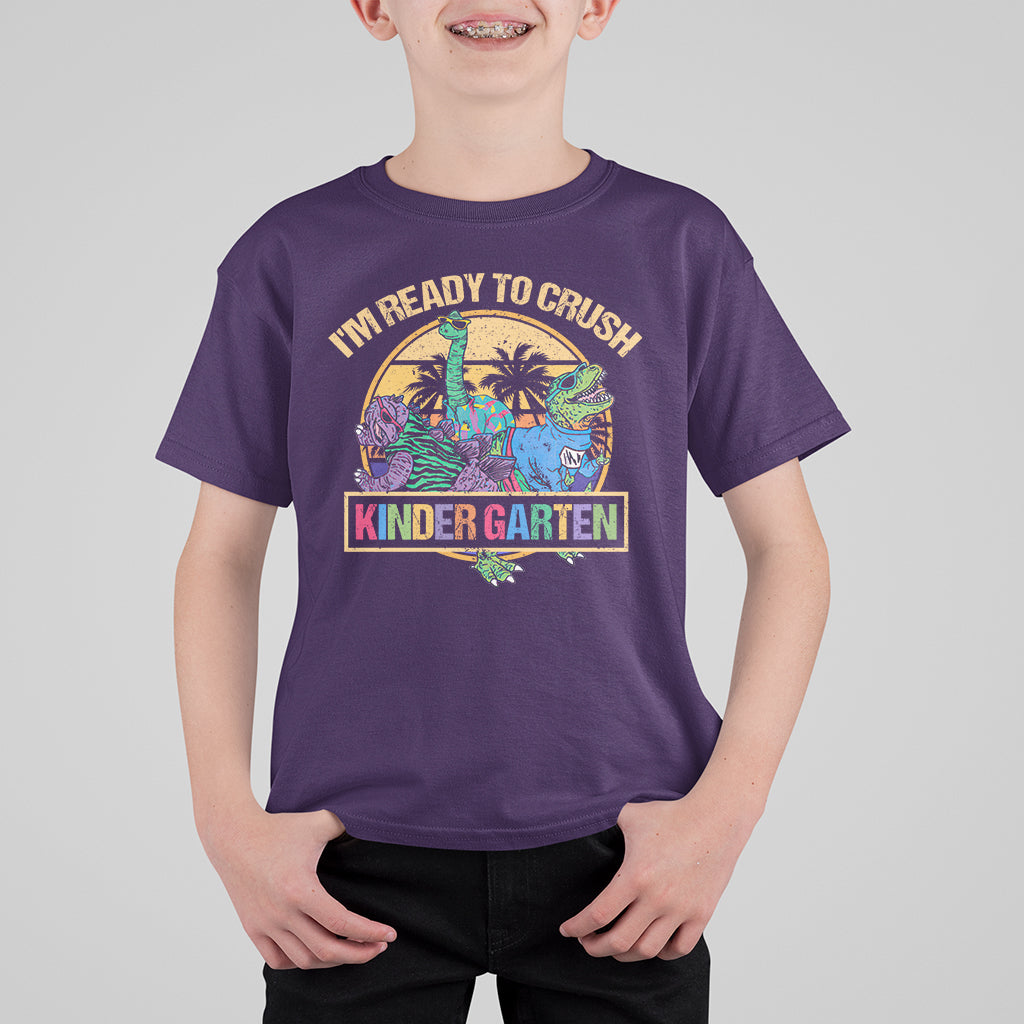 Back To School T Shirt For Kid I'm Ready To Crush Kinder Garten Tee, Dinasour Back To School For Kids Shirt, First Kindergarten Outfit, Hello Kindergarten TS08 - Wonder Print Shop