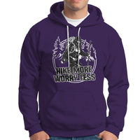 Hiking Hoodie Hike More Worry Less Tee, Reto Bigfoot Hiking Lover Shirt, Funny Hiking Casual Tee, Road Trip TS08 - Wonder Print Shop