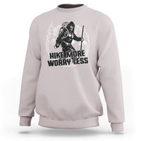 Hiking Sweatshirt Hike More Worry Less Tee, Reto Bigfoot Hiking Lover Shirt, Funny Hiking Casual Tee, Road Trip TS08 - Wonder Print Shop