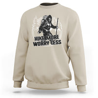 Hiking Sweatshirt Hike More Worry Less Tee, Reto Bigfoot Hiking Lover Shirt, Funny Hiking Casual Tee, Road Trip TS08 - Wonder Print Shop