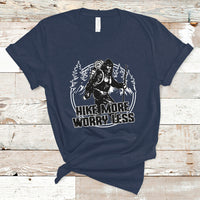 Hiking T Shirt Hike More Worry Less Tee, Reto Bigfoot Hiking Lover Shirt, Funny Hiking Casual Tee, Road Trip TS08 - Wonder Print Shop