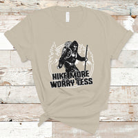 Hiking T Shirt Hike More Worry Less Tee, Reto Bigfoot Hiking Lover Shirt, Funny Hiking Casual Tee, Road Trip TS08 - Wonder Print Shop
