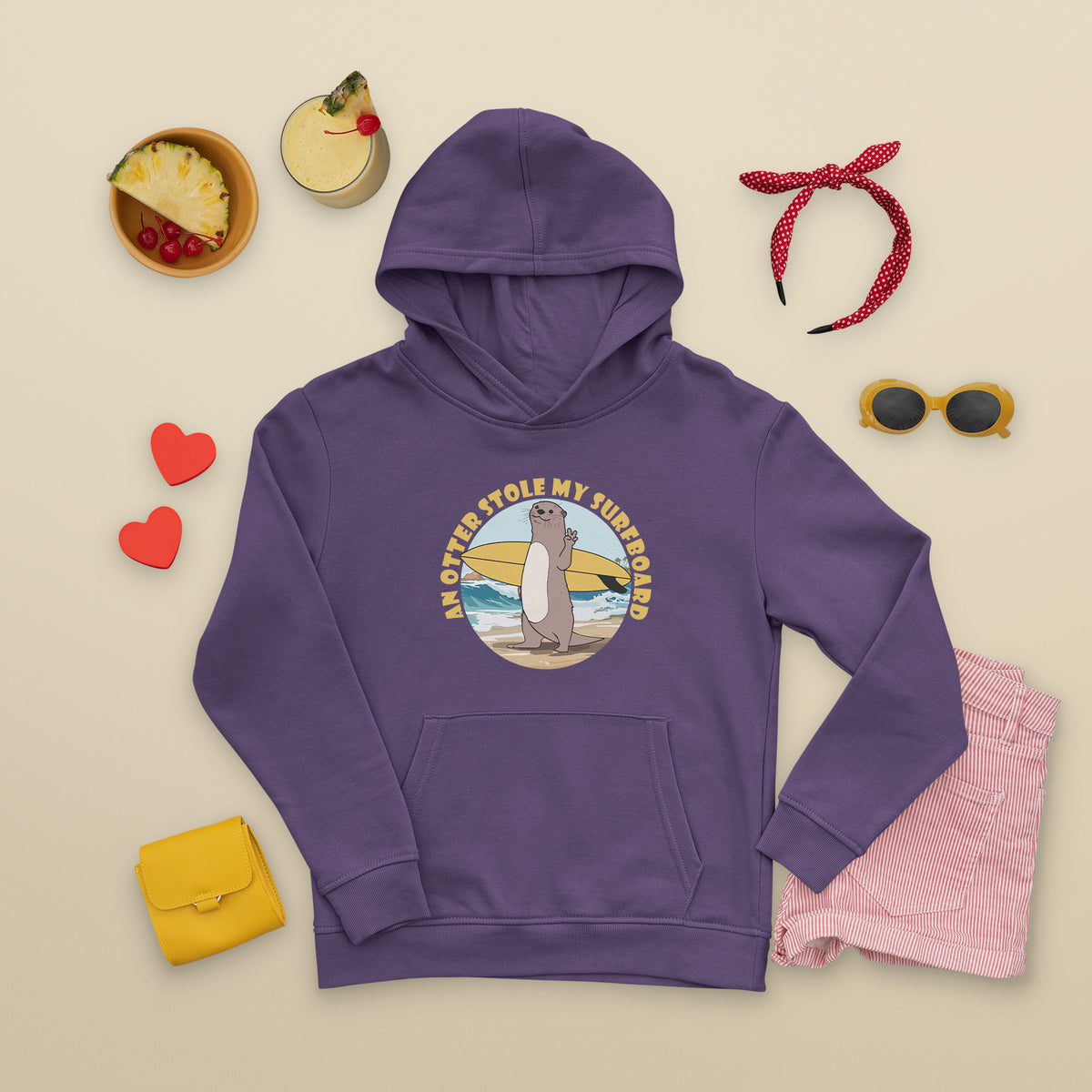 Otter 841 Hoodie An Otter Stole My Surfboard Tee, Meme Otter Team 841 Shirt, Otter From California Outfit, Surfboard Stealing Sea Otter TS08 - Wonder Print Shop