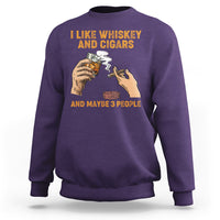 Cigars and Whiskey Lover Sweatshirt I Like Whiskey And Cigars And Maybe 3 People Shirt, Cigars Lover Outfit, Husband Gift, Vintage TS08 - Wonder Print Shop