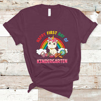 Back to school T Shirt Happy First Day of Kindergarten Shirt, Unicorn Raibow Coloful Oufit, Gift for Teachers, Kindergarten Teacher TS08 - Wonder Print Shop