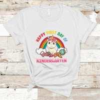 Back to school T Shirt Happy First Day of Kindergarten Shirt, Unicorn Raibow Coloful Oufit, Gift for Teachers, Kindergarten Teacher TS08 - Wonder Print Shop