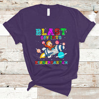 Back to school T Shirt Blast Off Into Kindergarten Shirt, Spaceship Welcomeback To School Tee, School Gift Casual Tee, First Day of School TS08 - Wonder Print Shop
