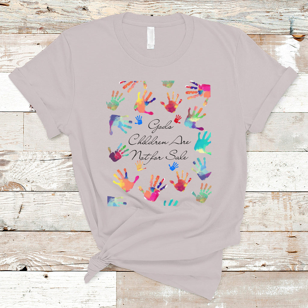 Human Trafficking T Shirt God's Children Are Not For Sale Shirt, Colorful Hand Tee, Christian Religious Shirt, Human Rights TS08 - Wonder Print Shop
