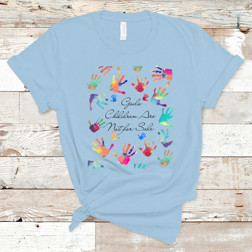Human Trafficking T Shirt God's Children Are Not For Sale Shirt, Colorful Hand Tee, Christian Religious Shirt, Human Rights TS08 - Wonder Print Shop
