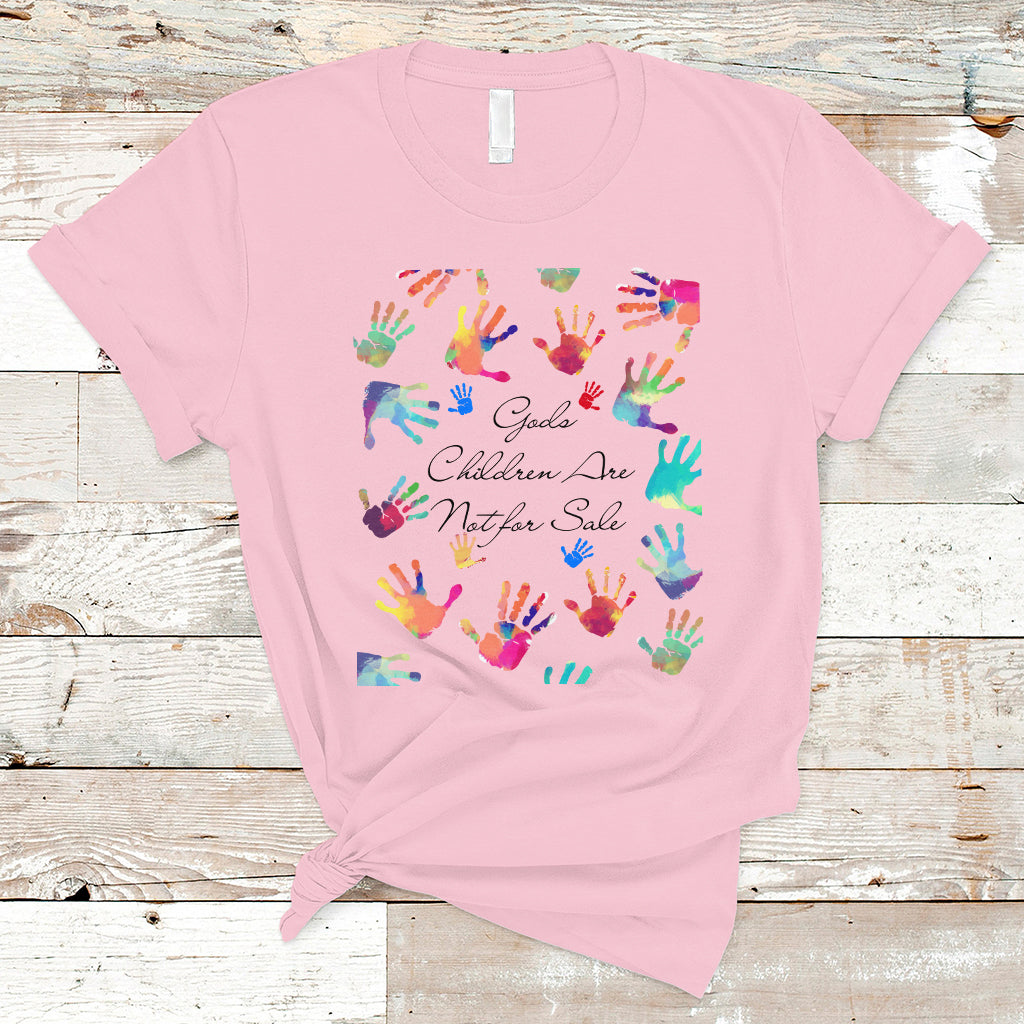Human Trafficking T Shirt God's Children Are Not For Sale Shirt, Colorful Hand Tee, Christian Religious Shirt, Human Rights TS08 - Wonder Print Shop