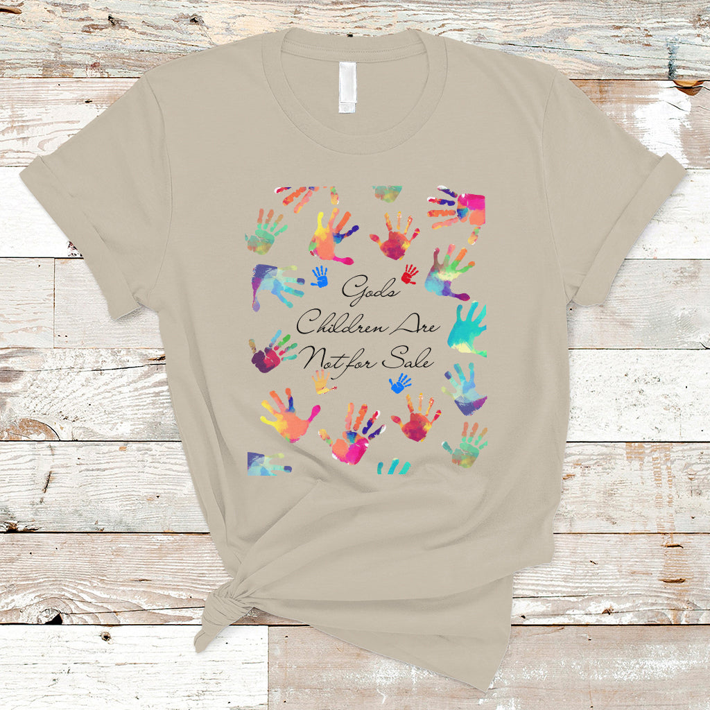 Human Trafficking T Shirt God's Children Are Not For Sale Shirt, Colorful Hand Tee, Christian Religious Shirt, Human Rights TS08 - Wonder Print Shop