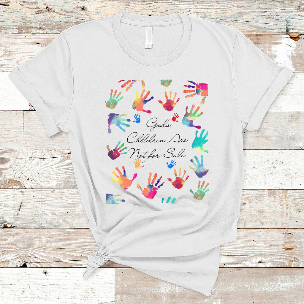 Human Trafficking T Shirt God's Children Are Not For Sale Shirt, Colorful Hand Tee, Christian Religious Shirt, Human Rights TS08 - Wonder Print Shop