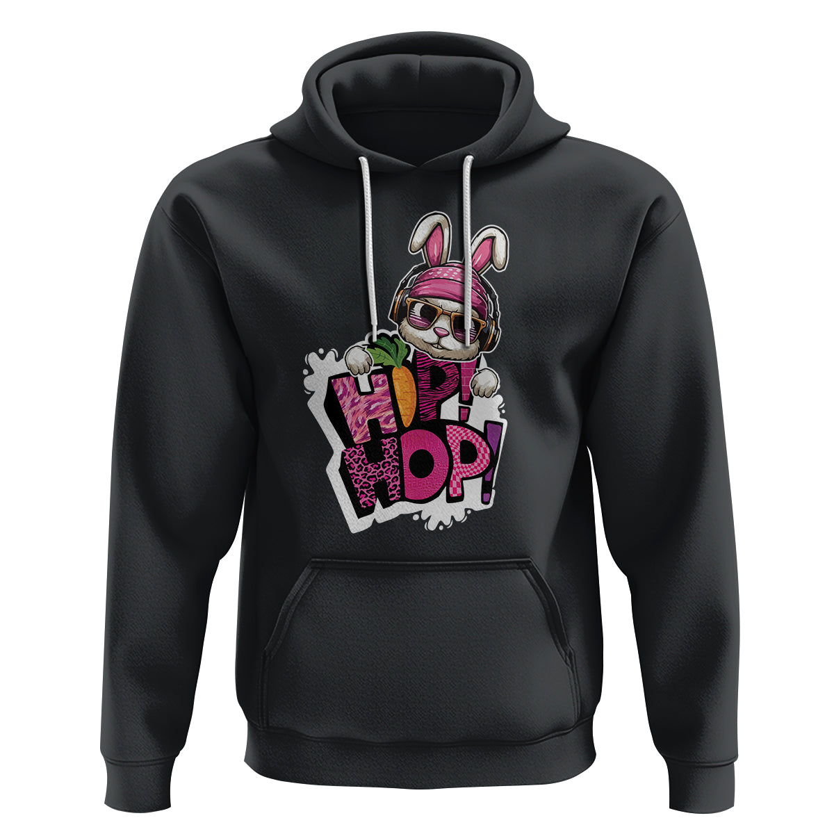 Easter Day Cool Hip Hop Bunny Hoodie - Wonder Print Shop