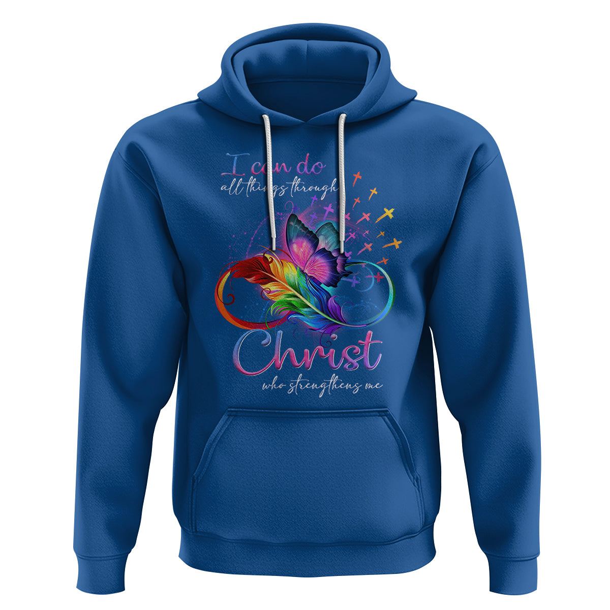 Christian Faith Hoodie I Can Do All Things Through Christ Who Strengthers Me - Wonder Print Shop