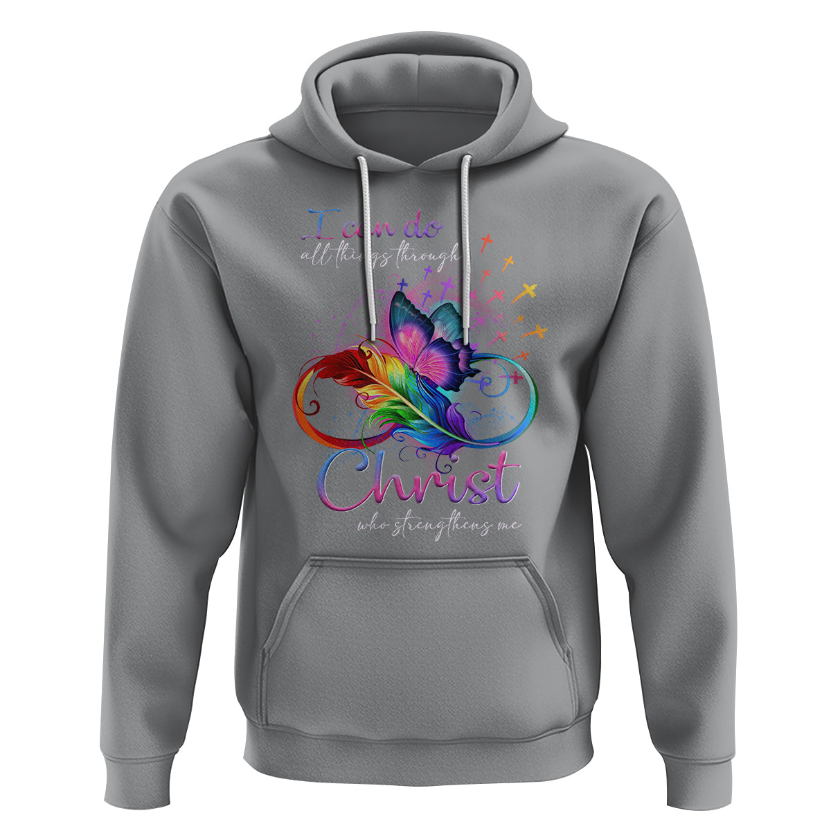 Christian Faith Hoodie I Can Do All Things Through Christ Who Strengthers Me - Wonder Print Shop