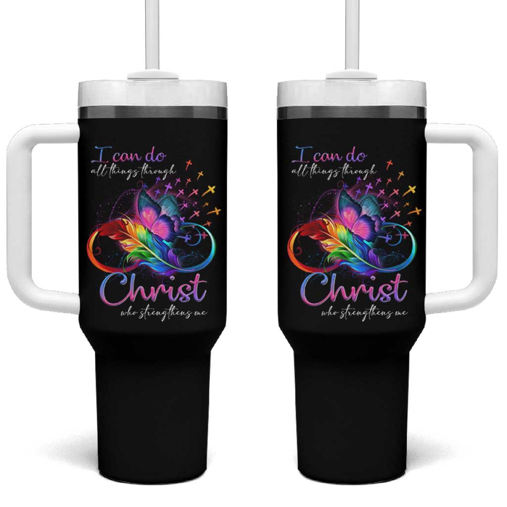 Christian Faith Tumbler With Handle I Can Do All Things Through Christ Who Strengthers Me