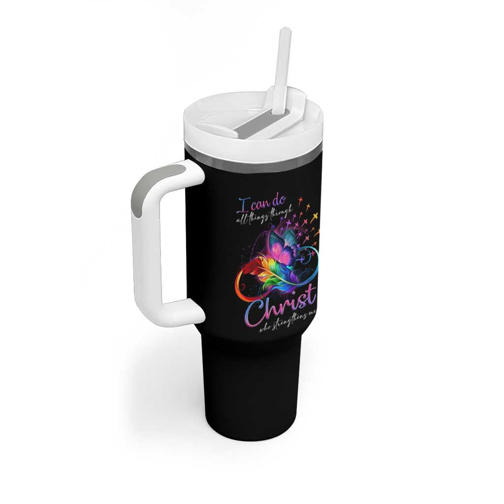 Christian Faith Tumbler With Handle I Can Do All Things Through Christ Who Strengthers Me