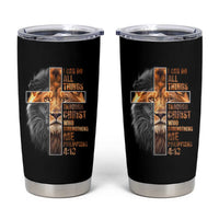 Christian Faith Tumbler Cup Lion I Can Do All Things Through Christ Who Strengthers Me
