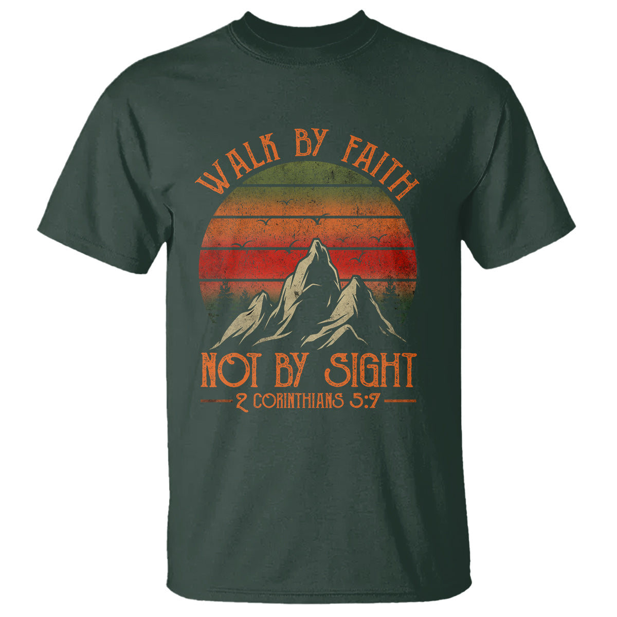 Christian T Shirt Walk By Faith Not By Sight - Wonder Print Shop