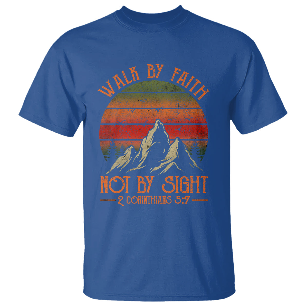 Christian T Shirt Walk By Faith Not By Sight - Wonder Print Shop