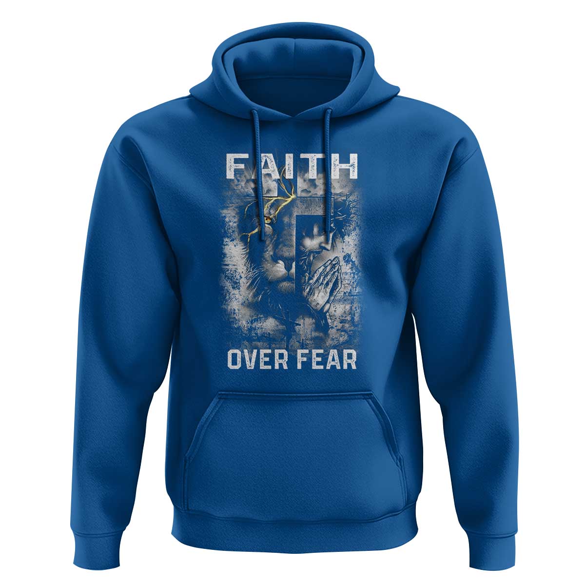 Christian Hoodie Faith Over Fear Jesus Lion