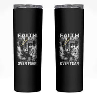 Christian Skinny Tumbler Faith Over Fear Jesus Lion