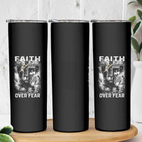 Christian Skinny Tumbler Faith Over Fear Jesus Lion
