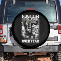 Christian Spare Tire Cover Faith Over Fear Jesus Lion